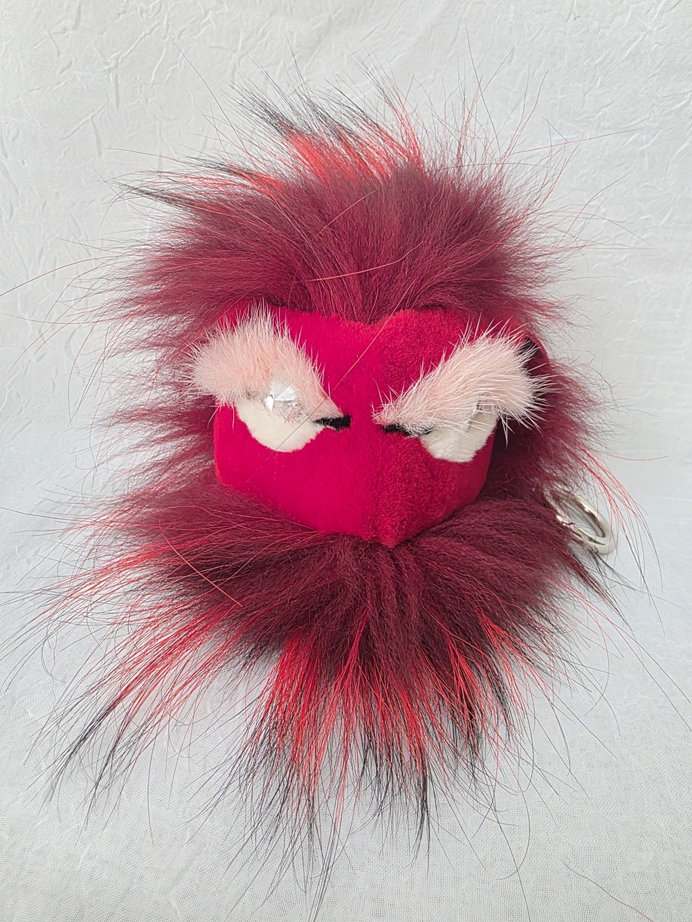 Auth Fendi Fur Monster Pom Bag/Key Charm